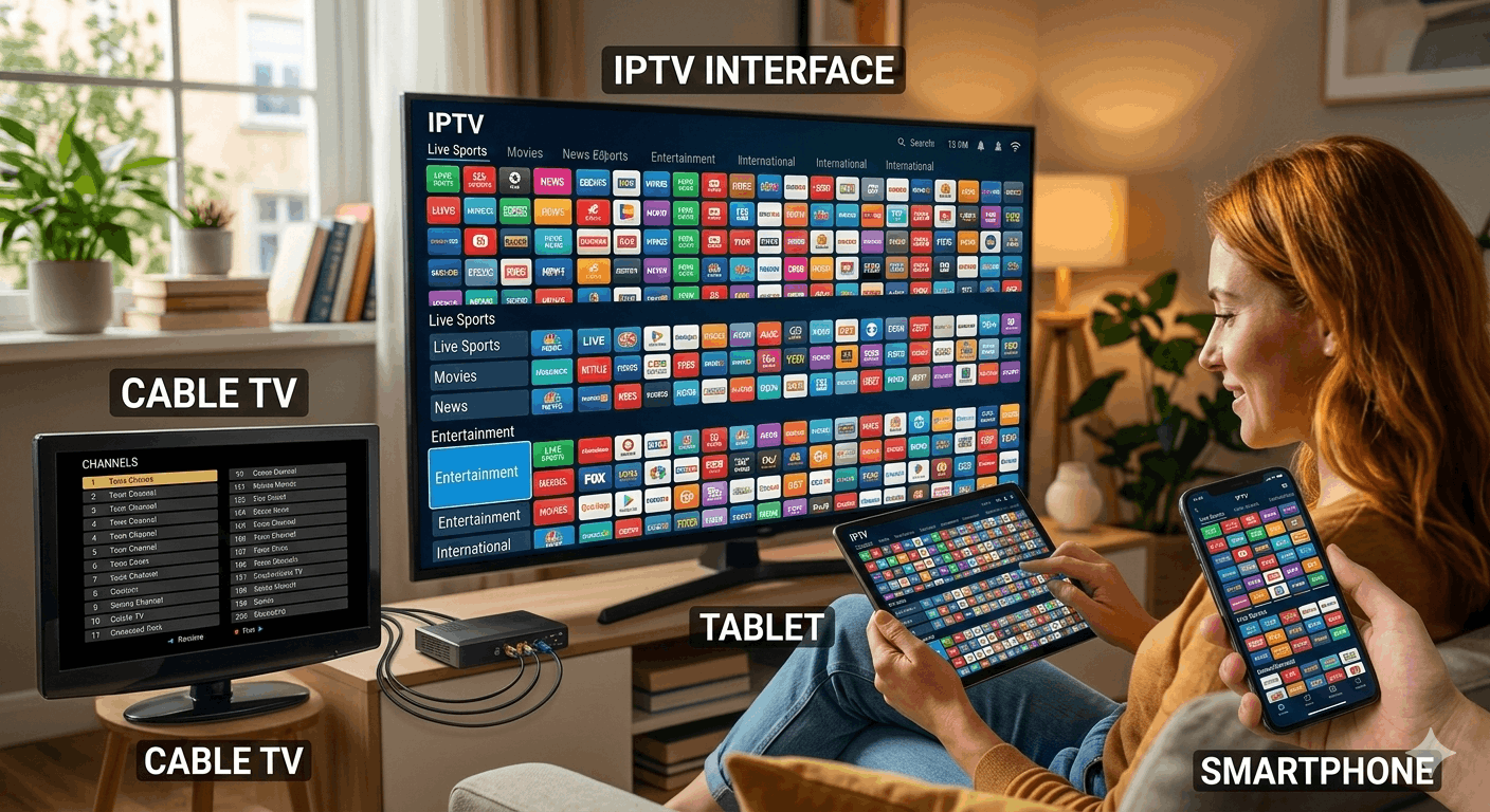 Channel selection flexibility between IPTV and cable