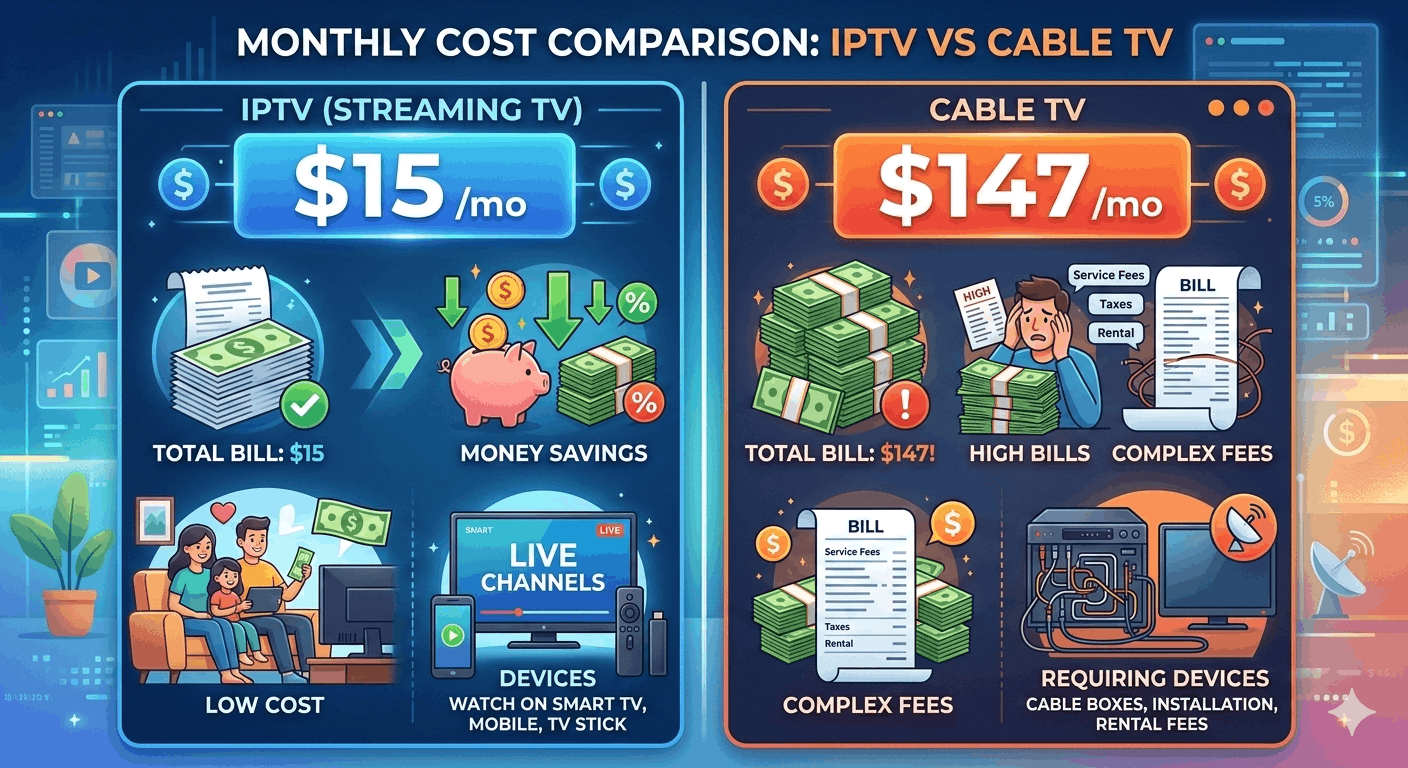 Cost comparison between IPTV and cable TV in 2026